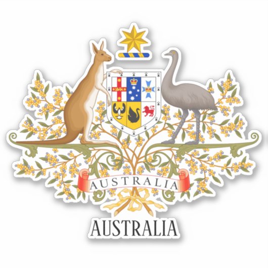 Australische National Coat of Arms Patriotic Aufkleber (Vorderseite)
