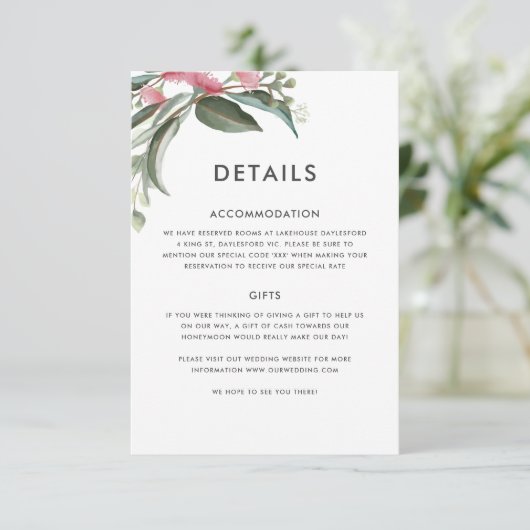 Australische Nationale Gum Leaf Details Card Begleitkarte (Stehend Vorderseite)