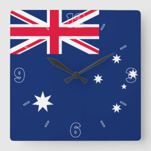 Australische Nationalflagge Patriotisch Quadratische Wanduhr