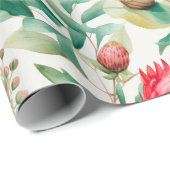 Australische Native Protea Blume Geschenkpapier (Rolleneckpunkt)