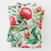 Australische Native Protea Blume Geschenkpapier Set (Beispiel)