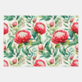 Australische Native Protea Blume Geschenkpapier Set (Vorderseite)