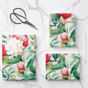 Australische Native Protea Blume Geschenkpapier Set