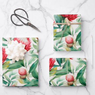Australische Native Protea Blume Geschenkpapier Set