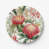 Australische Native Protea Blume II Pappteller (Vorderseite)