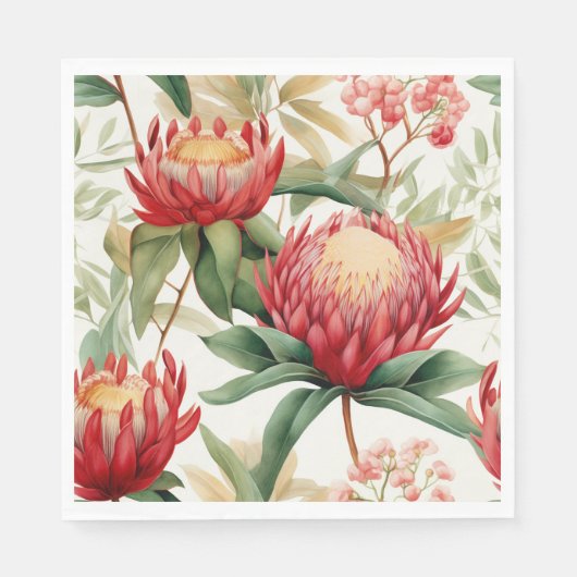Australische Native Protea Blume II Serviette (Vorderseite)