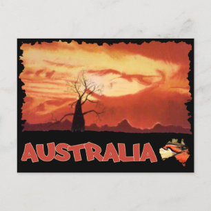 Australische Orange Sunset Postcard Postkarte