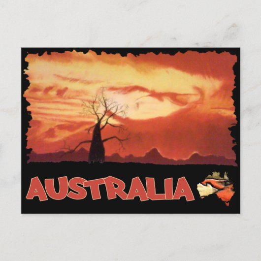 Australische Orange Sunset Postcard Postkarte (Vorderseite)