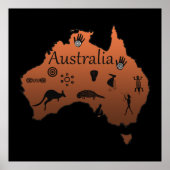 australische Originalkarte mit Symbolen Poster (Vorne)