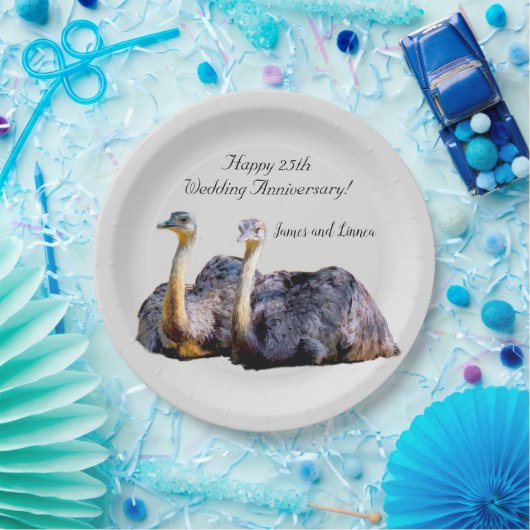 Australische Ostrich Funny Cartoon Illustration Pappteller (Party)
