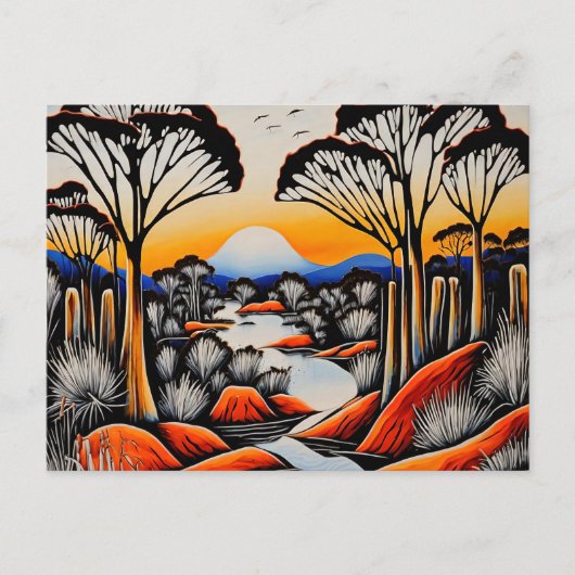 Australische Outback Art Postkarte (Vorderseite)