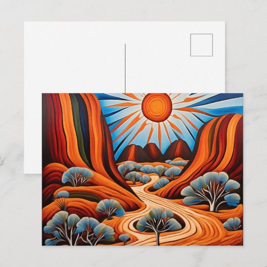 Australische Outback Art Postkarte (Vorne/Hinten)