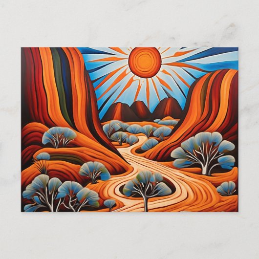 Australische Outback Art Postkarte (Vorderseite)