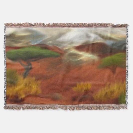 Australische Outback Dawn Abstrakt Art Decke (Vorderseite)