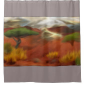 Australische Outback Dawn Abstrakt Art Duschvorhang (Vorderseite)