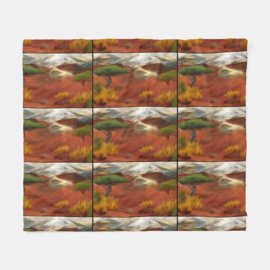 Australische Outback Dawn Abstrakt Art Fleecedecke (Vorderseite (Horizontal))