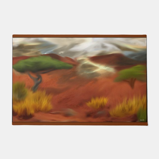 Australische Outback Dawn Abstrakt Art Fußmatte (Vorderseite)