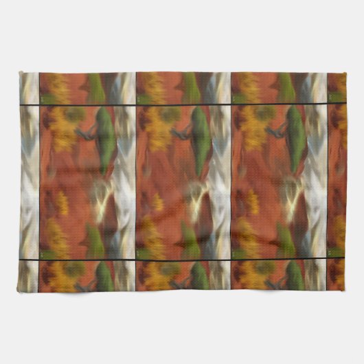 Australische Outback Dawn Abstrakt Art Geschirrtuch (Horizontal)