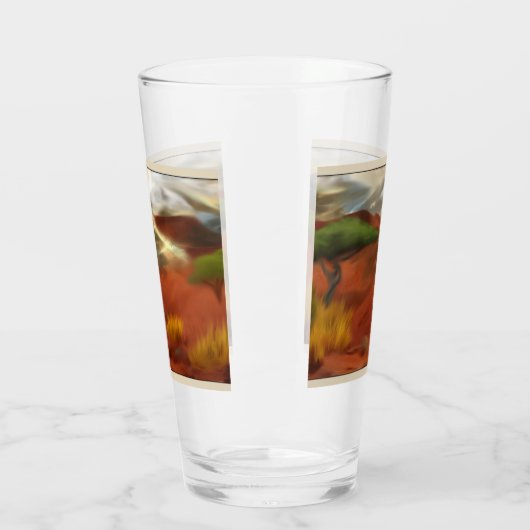 Australische Outback Dawn Abstrakt Art Glas (Links)
