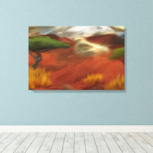 Australische Outback Dawn Abstrakt Art Leinwanddruck (Insitu (Holzboden))