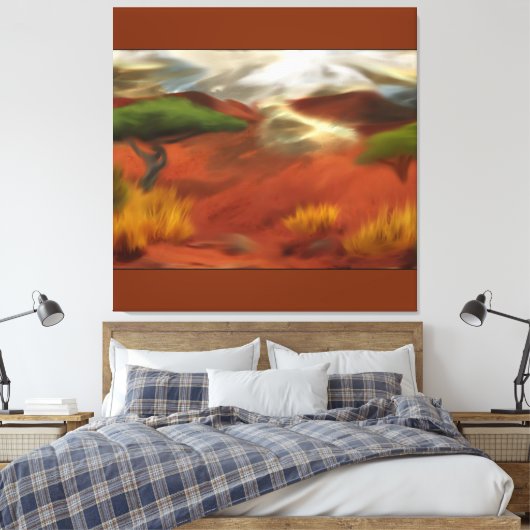 Australische Outback Dawn Abstrakt Art Leinwanddruck (Insitu (Schlafzimmer))