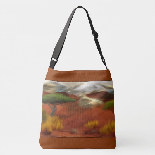 Australische Outback Dawn Abstrakt Art Tragetaschen Mit Langen Trägern (Rückseite)