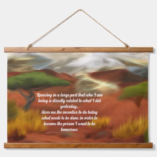 Australische Outback Dawn Abstrakt Art Wandteppich Mit Holzrahmen (Vorne)