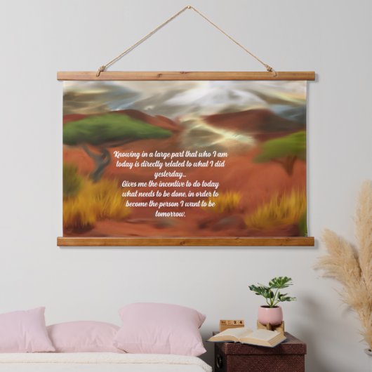 Australische Outback Dawn Abstrakt Art Wandteppich Mit Holzrahmen (Schlafzimmer)