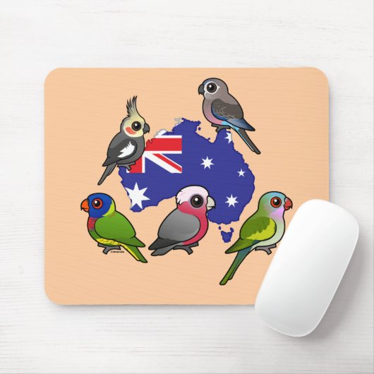 Australische Papageien Mousepad (Mit Mouse)