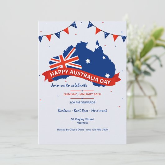 Australische Party Einladung (Stehend Vorderseite)