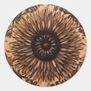 Australische Petals: Banksia Blume Wood Print Runder Aufkleber