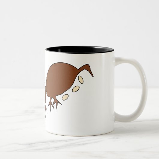 Australische Petroglyphen Vogeleier und Vögel Zweifarbige Tasse (Rechts)