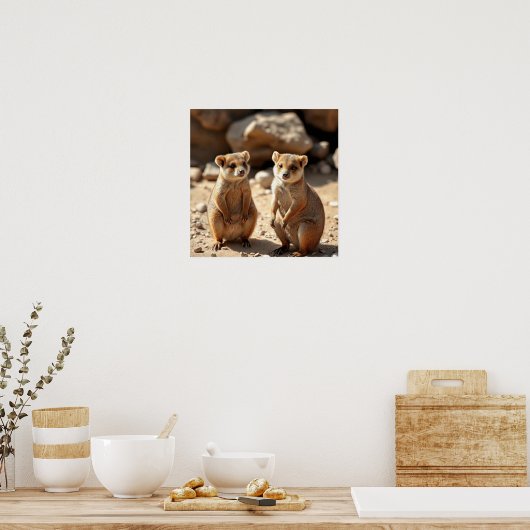 Australische Quokka Twins, Poster (Küche)