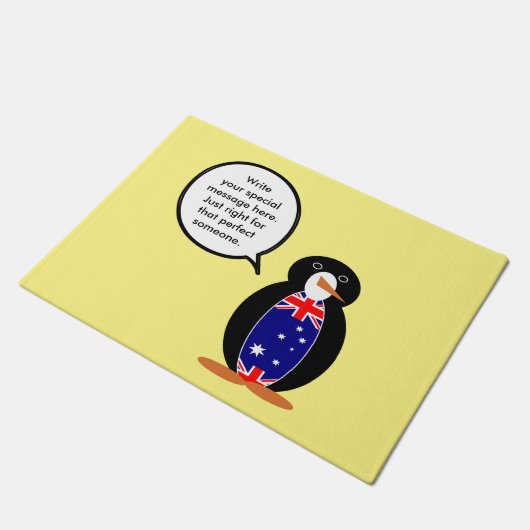 Australische Rednerin Penguin Personalisiert Fußmatte (Schrägansicht)
