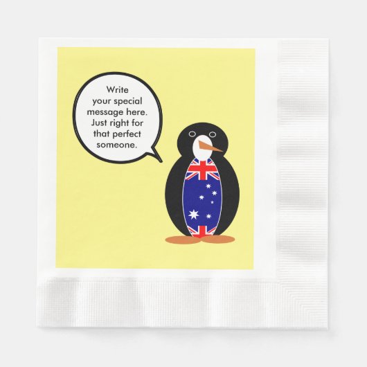 Australische Rednerin Penguin Personalisiert Serviette (Vorderseite)