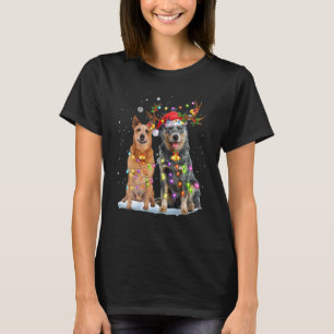 Australische Rentier Weihnachtsmannmütze Xmas Ligh T-Shirt