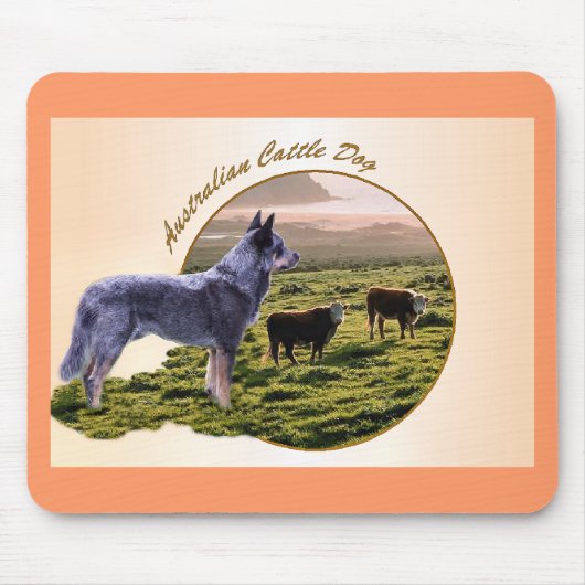 Australische Rind Dog Art Mousepad (Vorne)