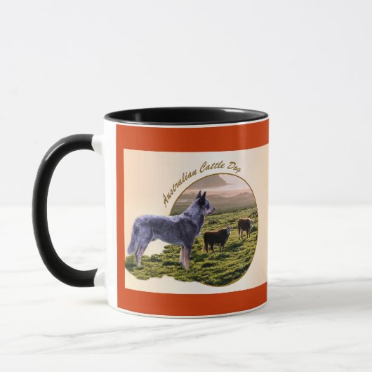 Australische Rind Dog Art Tasse (Links)