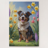 Australische Rind Dog Spring Blumen Malerei Puzzle (Vertikal)