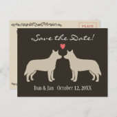 Australische Rind Hunde Hochzeit retten das Datum Ankündigungspostkarte (Vorne/Hinten)