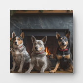 Australische Rinder am Feuerplatz Weihnachten Fotoplatte (Vorderseite)