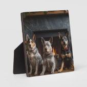 Australische Rinder am Feuerplatz Weihnachten Fotoplatte (Vorderseite)