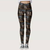 Australische Rinder am Feuerplatz Weihnachten Leggings (Vorderseite)