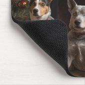 Australische Rinder am Feuerplatz Weihnachten Mousepad (Ecke)