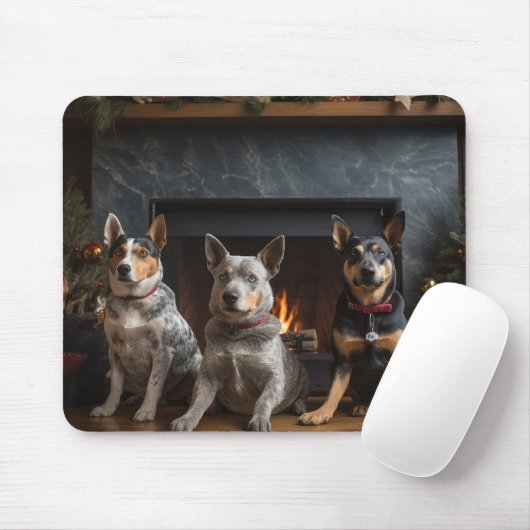 Australische Rinder am Feuerplatz Weihnachten Mousepad (Mit Mouse)