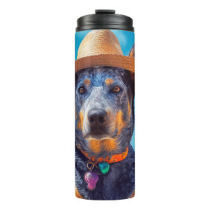 Australische Rinder am Strand, Geschenk für Hundeb Thermosbecher