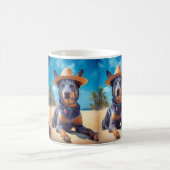 Australische Rinder am Strand, Hunde liebt Sommerg Kaffeetasse (Mittel)