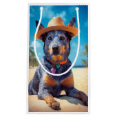 Australische Rinder am Strand, Hunde liebt Sommerg Kleine Geschenktüte (Vorderseite)