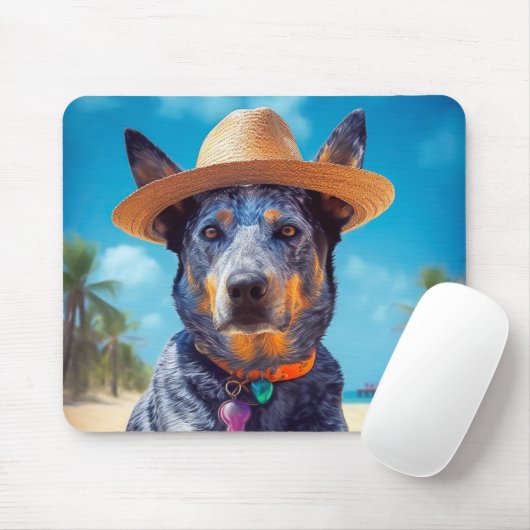 Australische Rinder am Strand, Hunde liebt Sommerg Mousepad (Mit Mouse)