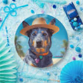 Australische Rinder am Strand, Hunde liebt Sommerg Pappteller (Party)